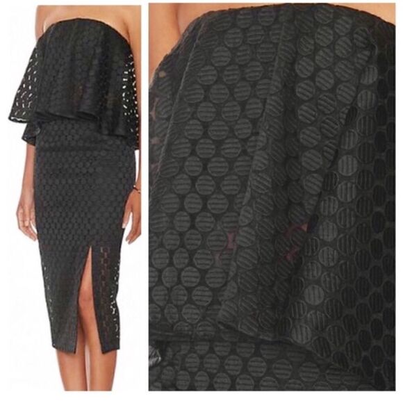 NICHOLAS | Embroidered Spot Flare Top Black - Picture 2 of 5